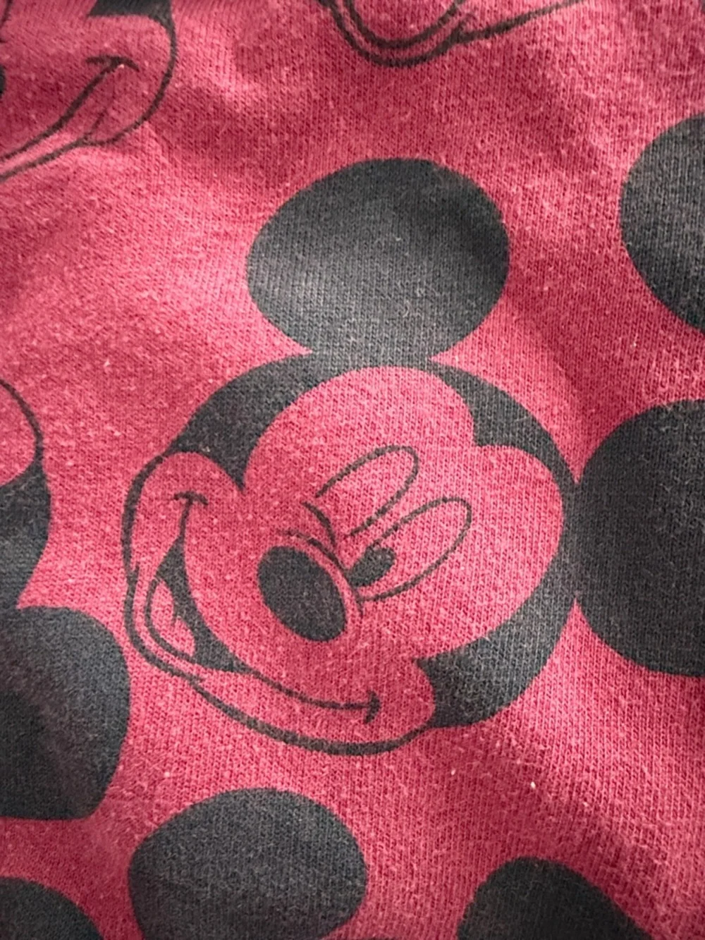 GAP Maroon Hooded Sweatshirt with Navy Mickey Print and Ear Hood baby 6 months